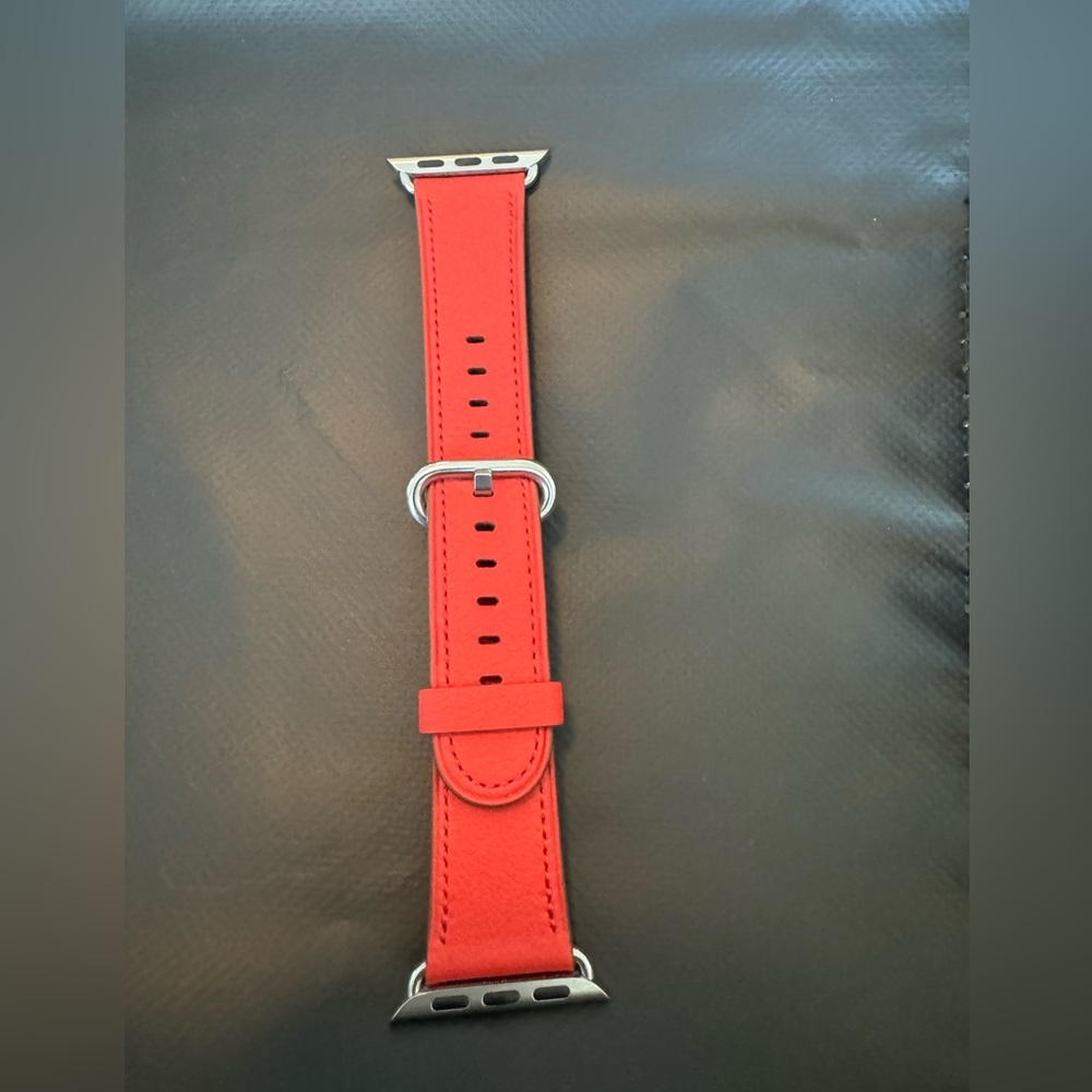 Apple Watch Classic Buckle Leather Band Red
